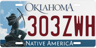 OK license plate 303ZWH