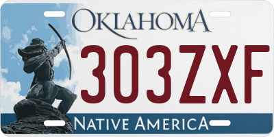 OK license plate 303ZXF