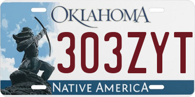 OK license plate 303ZYT