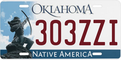 OK license plate 303ZZI