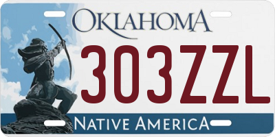 OK license plate 303ZZL