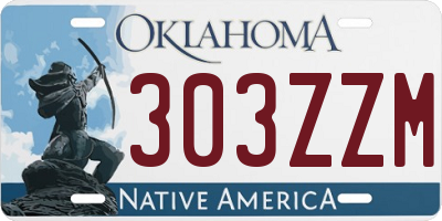 OK license plate 303ZZM
