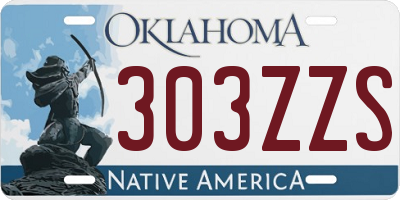 OK license plate 303ZZS