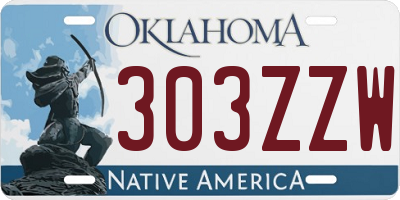 OK license plate 303ZZW