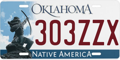 OK license plate 303ZZX