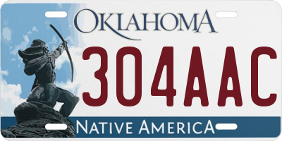 OK license plate 304AAC