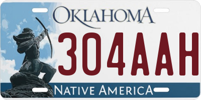 OK license plate 304AAH