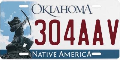OK license plate 304AAV