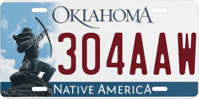 OK license plate 304AAW