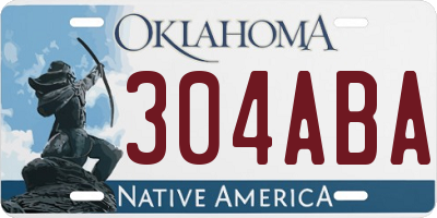 OK license plate 304ABA