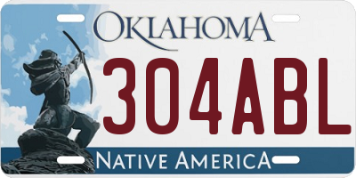 OK license plate 304ABL