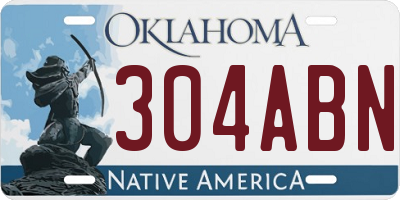 OK license plate 304ABN