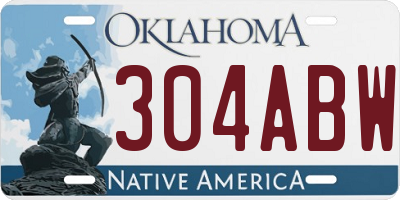 OK license plate 304ABW