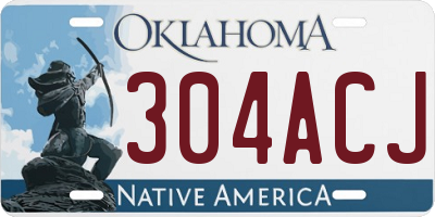 OK license plate 304ACJ