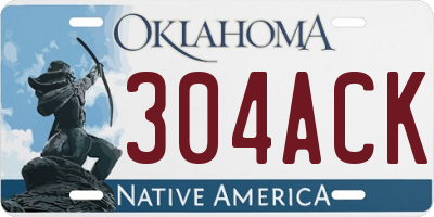 OK license plate 304ACK