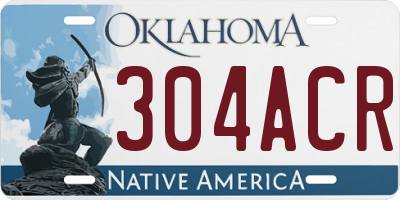 OK license plate 304ACR
