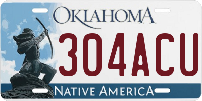 OK license plate 304ACU