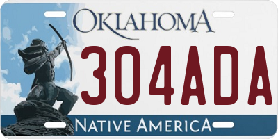 OK license plate 304ADA