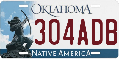 OK license plate 304ADB
