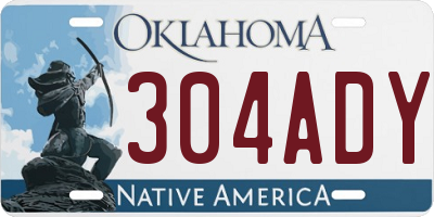 OK license plate 304ADY