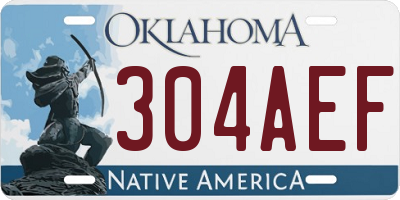 OK license plate 304AEF