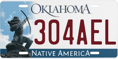 OK license plate 304AEL