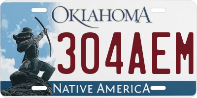 OK license plate 304AEM