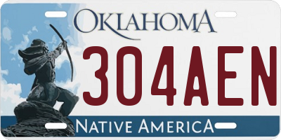 OK license plate 304AEN
