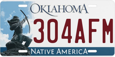 OK license plate 304AFM