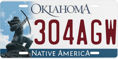 OK license plate 304AGW