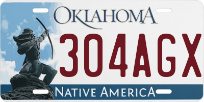 OK license plate 304AGX