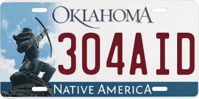 OK license plate 304AID
