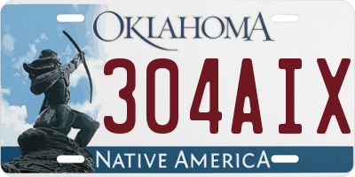 OK license plate 304AIX