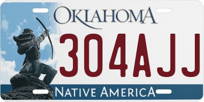 OK license plate 304AJJ