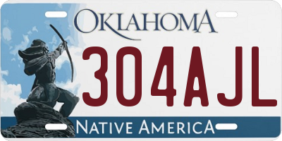 OK license plate 304AJL