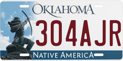 OK license plate 304AJR