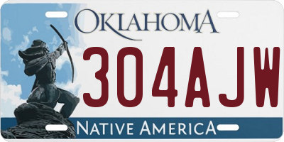 OK license plate 304AJW