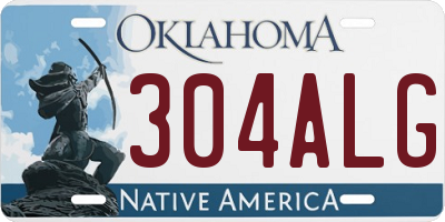 OK license plate 304ALG