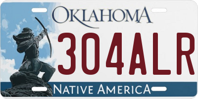 OK license plate 304ALR
