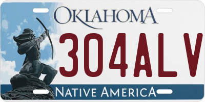 OK license plate 304ALV