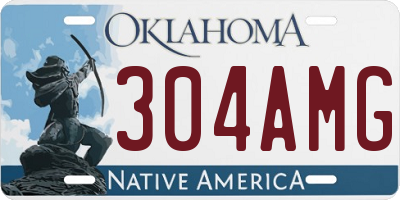 OK license plate 304AMG