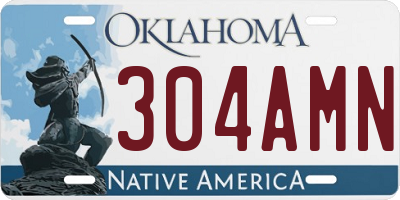 OK license plate 304AMN