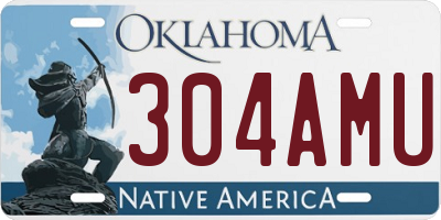 OK license plate 304AMU