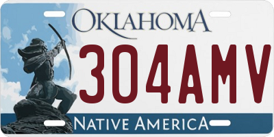 OK license plate 304AMV