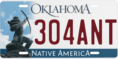 OK license plate 304ANT