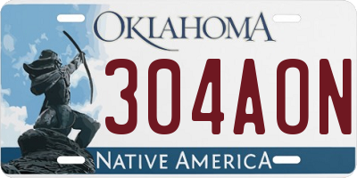 OK license plate 304AON