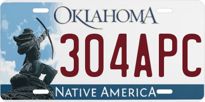 OK license plate 304APC