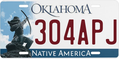 OK license plate 304APJ