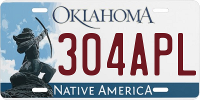 OK license plate 304APL