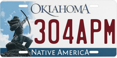 OK license plate 304APM